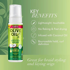 Huile d'olive Mousse coiffante 207ml - Necar cosmetique